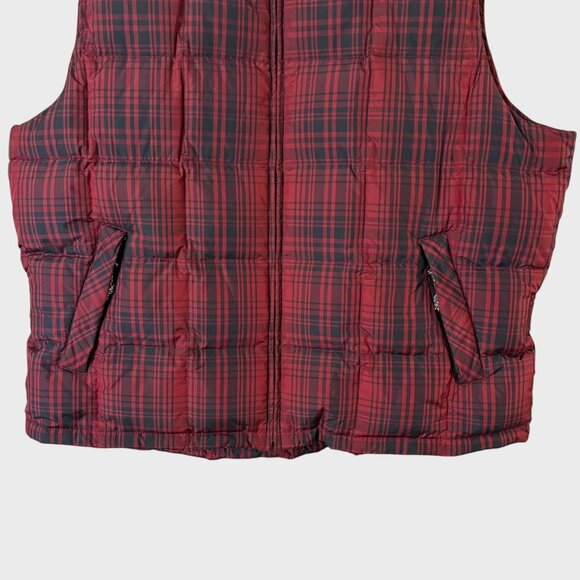 Eddie Bauer WeatherEdge Goose Down Plaid Puffer Vest Red Women's XL Outerwear - Picture 6 of 11